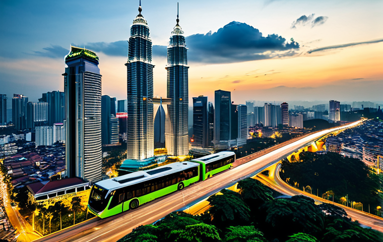 **Image Prompt:** A bustling Kuala Lumpur cityscape at dusk, showcasing modern architecture blended with green spaces, highlighting smart streetlights and electric buses, funded by a public-private partnership, fully clothed, appropriate content, safe for work, professional, modest, family-friendly, perfect anatomy, natural proportions, high quality.