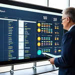 스마트시티 디자인을 위한 예산 관리 전략 - **

A transparent financial report displayed on a large screen in a modern city hall. Diverse citize...
